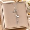 Women's Silver Titanium Steel Necklace with Micro-Inlaid Zircon - Elegant, Durable Clavicle Chain Jewelry