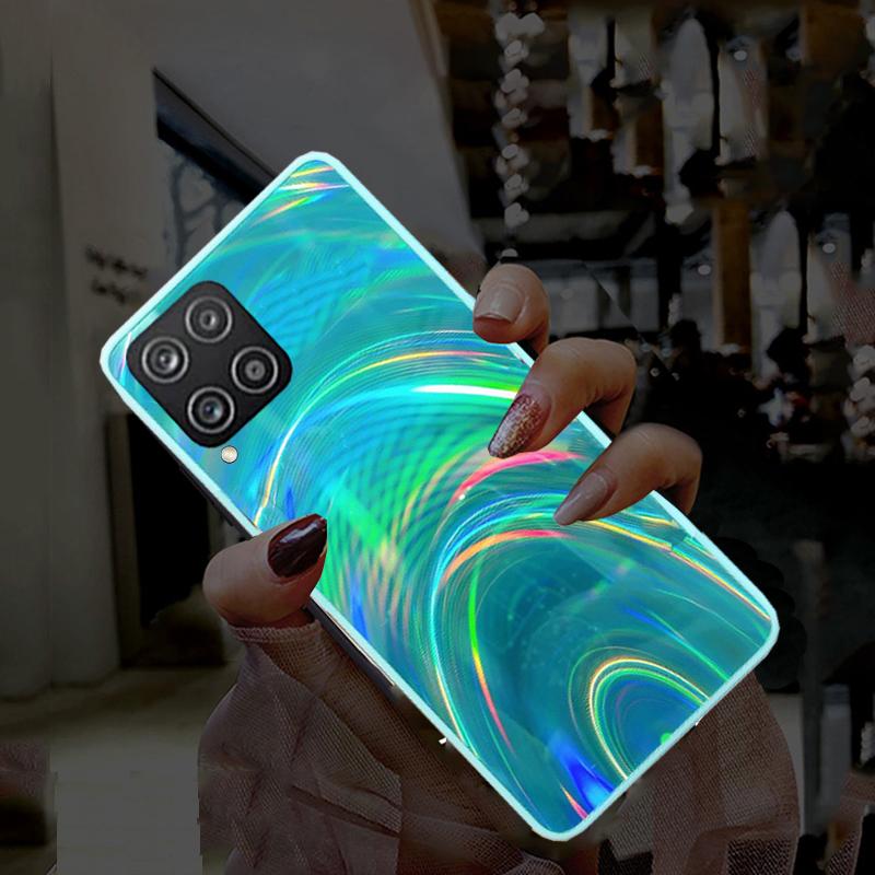 For Samsung M32 Case Luxury Bling Rainbow Mirror Soft Back TPU Cover For Samsung Galaxy M32 4G 5G Glitter Phone Case for Samsung M 32 Shockproof Cases