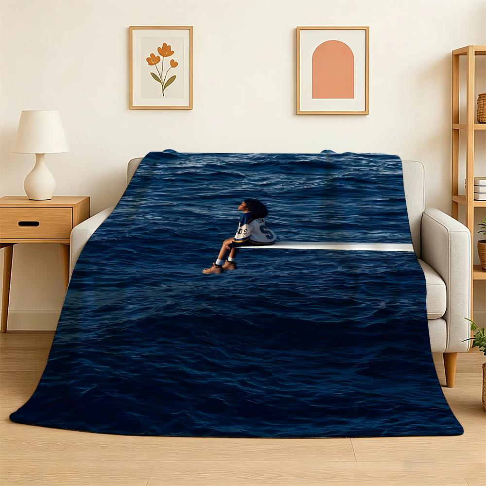 Singer sza Throw 240g Flannel Blanket Lightweight Soft Skin-friendly Summer Thin Throw Blanket 75X95CM