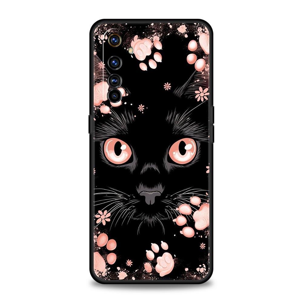 Cute Cat Phone Case For Realme 12 11 10 9 8 5G 7 6 GT5 GT3 GT2 Pro Plus C21 C11 C25 C35 For Realme GT Neo 2 3 3T Soft 5 Cover