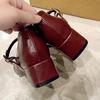 French silver small leather shoes women's 2026 new thick heel versatile gentle style with skirt square head Mary Jane single shoes