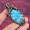 Hemimorphite Pendant Copper Wire Wrapped Jewelry Handmade Real Gemstone Pendant