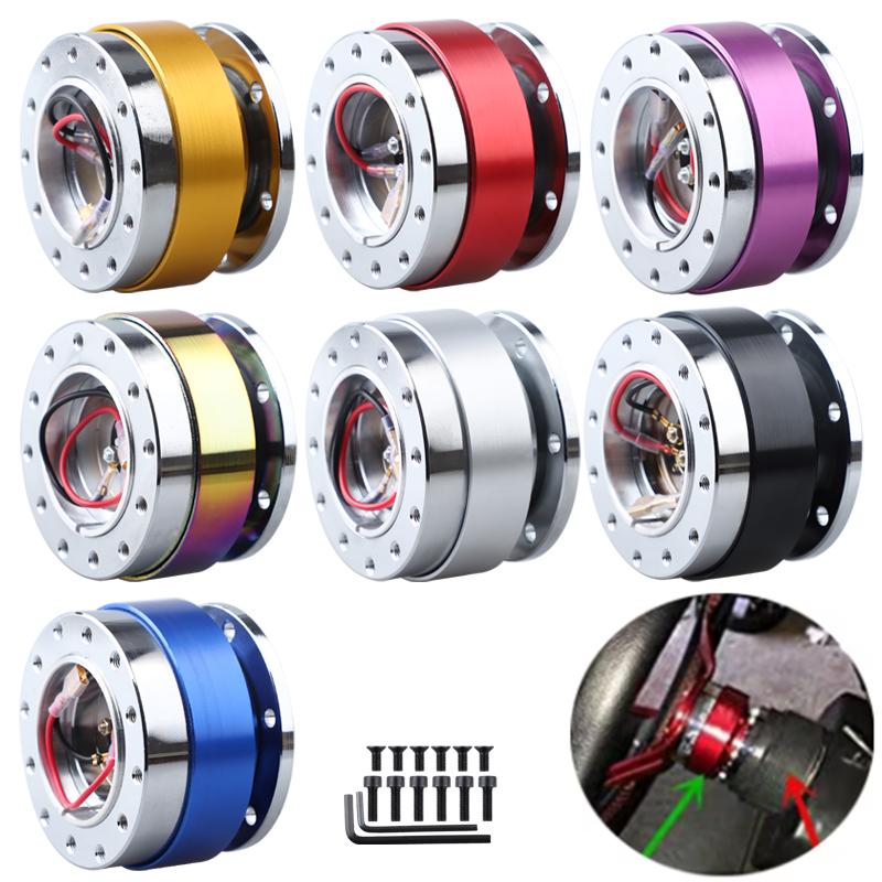 Car Modification Quick Release Steering Wheel Hub Adapter 6 Hole Snap Off Boss Kit Aluminium 1pcs