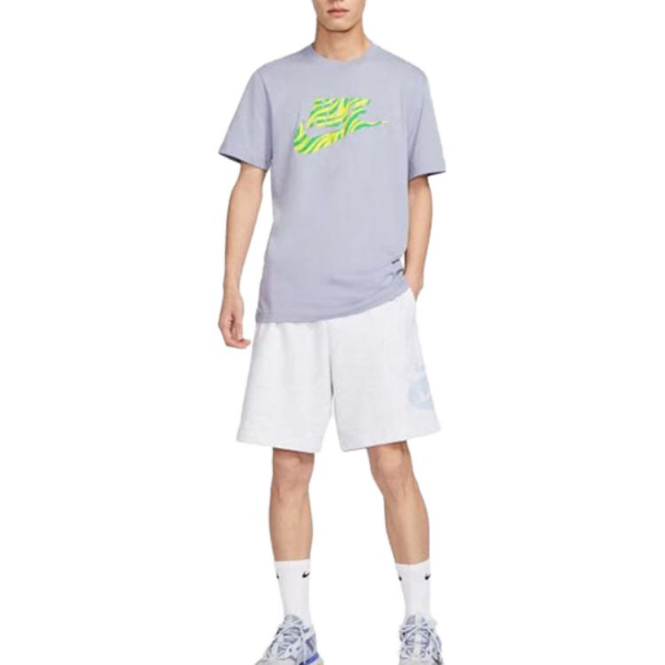 Nike T Shirts Men's Gray Crew Neck Moderate FB9820-519