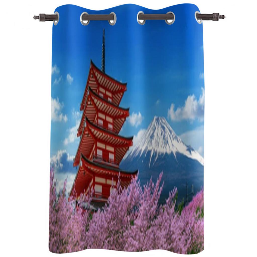 Kirschblüten im Frühling Fenster Vorhang für Kinderzimmer Zuhause Jalousien Vorhänge für Wohnzimmer Schlafzimmer Fenster Vorhänge