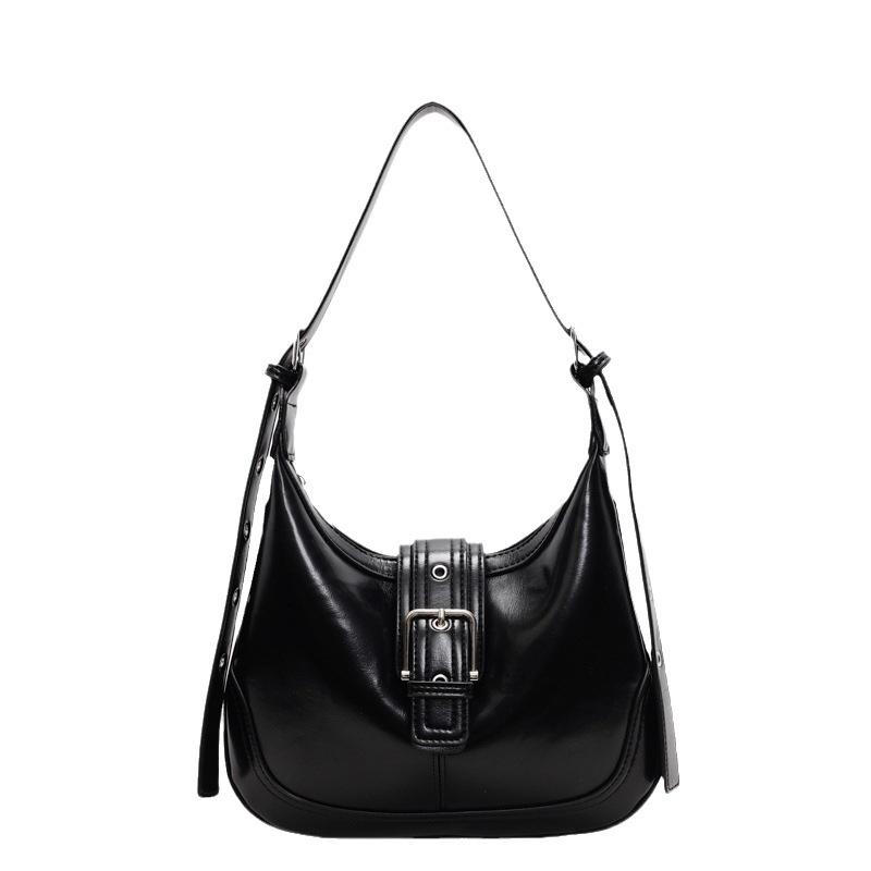 Underarm Bag Women's 2025 New High-end Sense Foreign Style Women's Niche Design Oily Leather Fashion Explosion Shoulder Messenger Bag