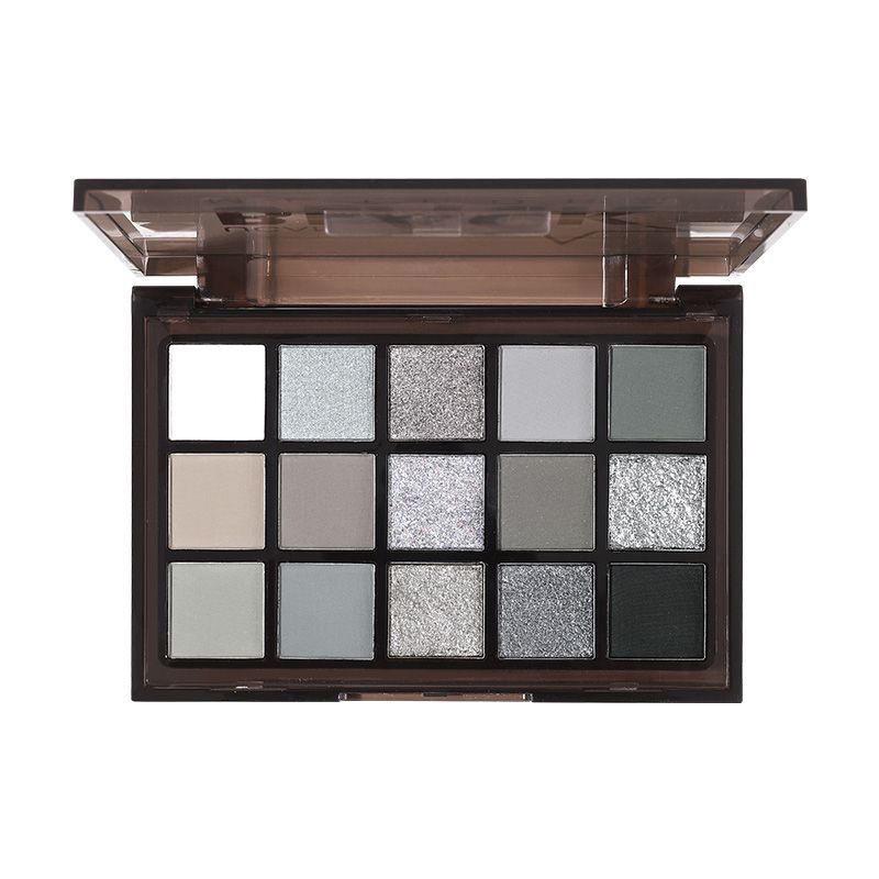 Makeup Capel 15-Color Midnight Knight Eyeshadow Palette: Shimmer & Matte Dark Gray, Deep Tones for Smokey Eye