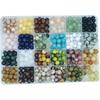 Multi colored 8mm stone beads, natural stone, round beads, handmade DIY production, bead bracelet material, set