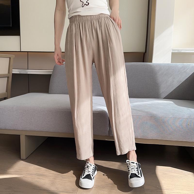 

Women s Lightweight Jacquard Cotton Rayon Cropped Pants - Stylish, Versatile, and Comfortable. L [100-130 kg] хаки