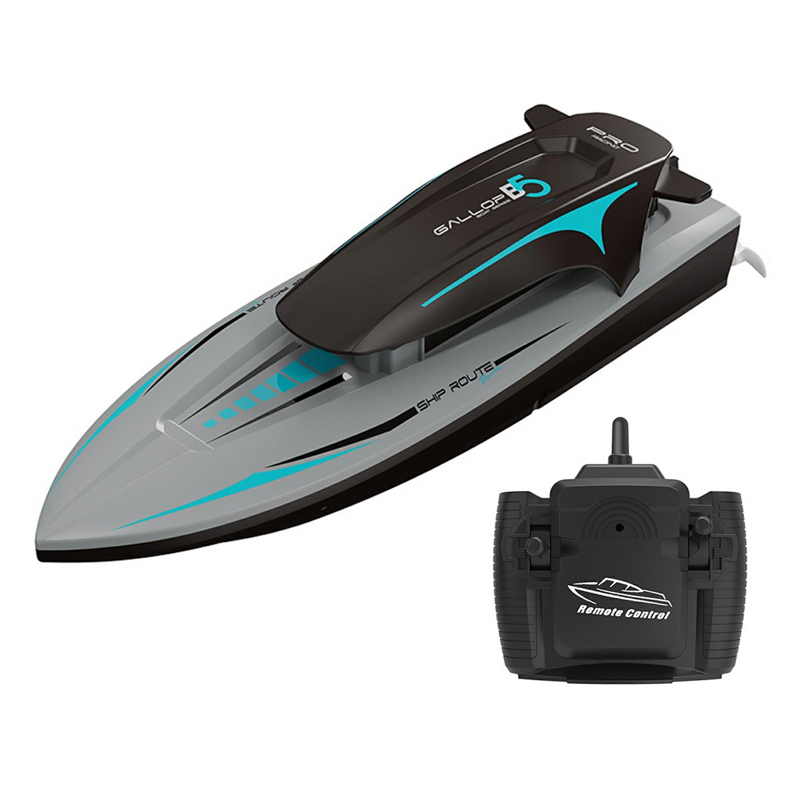 

B5 RC Boat High Speed Motorboat 4 Channel 2.4G Electric Yacht Model Toy for Summer Water Fun (Single Battery) Silver