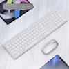 OLOEY Silver White Wireless Bluetooth Keyboard and Mouse Combo