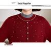 Elegant Winter Half-Collar Knit Sweater for Middle-Aged & Older Women – Velvet-Lined and Warm Two-Piece Look