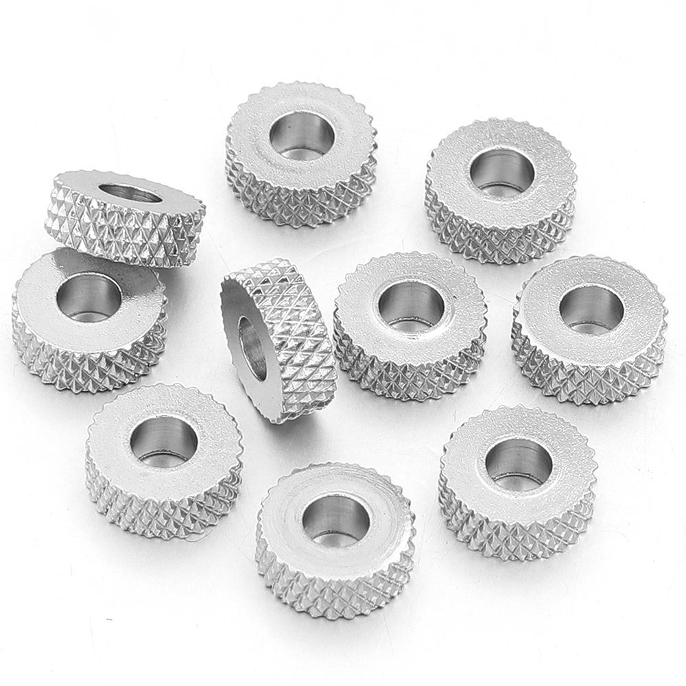 10-20pcs/lot Stainless Steel Spacer Beads Round Flat Texture Beads Loose Beads For DIY Bracelet Necklace Jewelry Making Supplies
