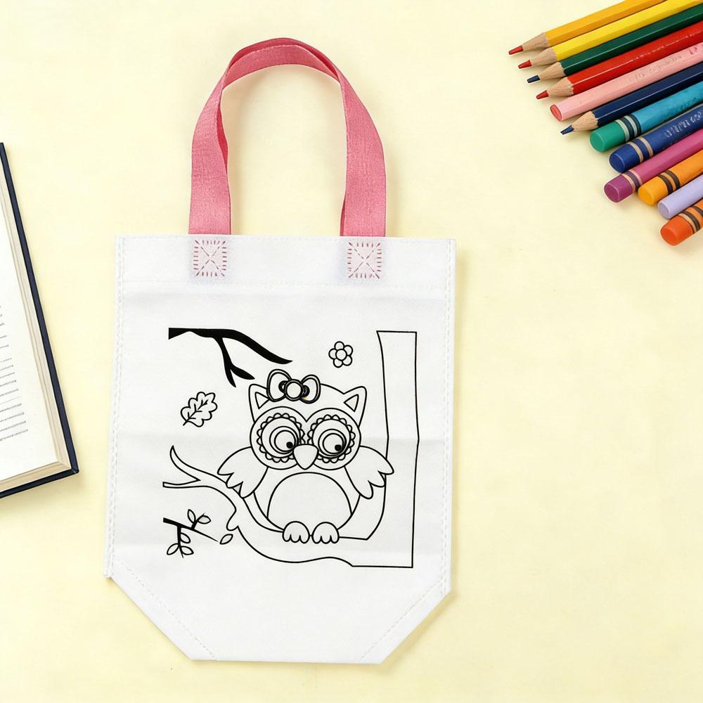 

DIY Graffiti Bag with Markers Handmade Painting Non-Woven Bag for Children Arts Crafts Color Filling Drawing Toys