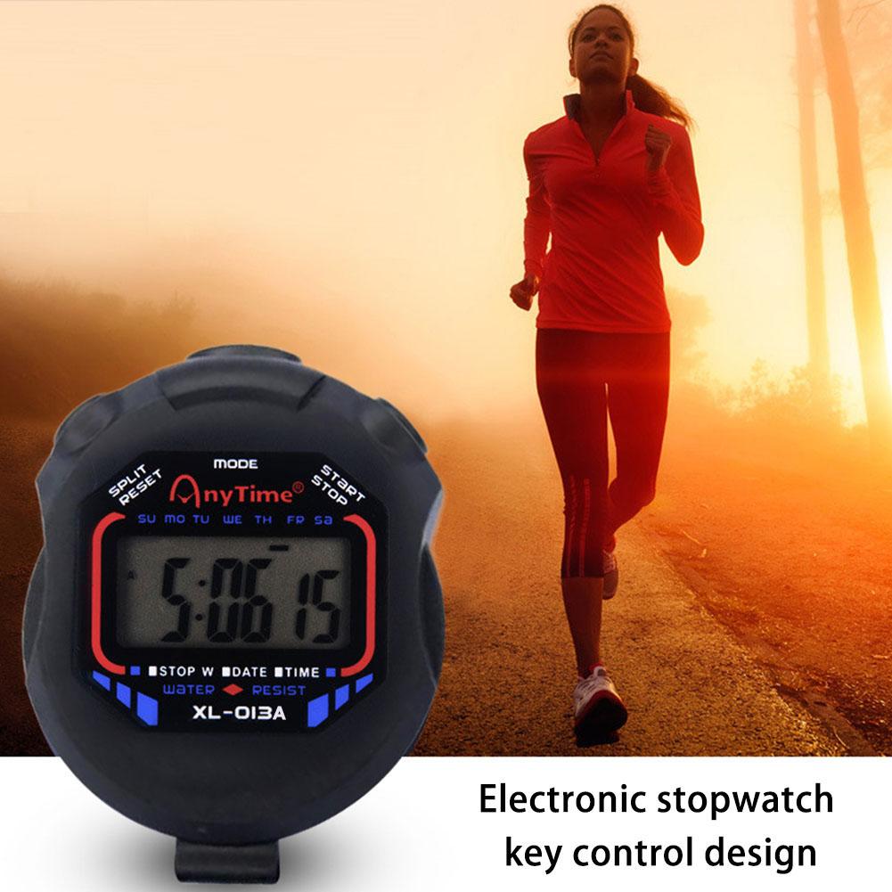 Multi-Function Electronic Stopwatch Handheld Chronometer Waterproof Pocket Stopwatch Stop Watch Timer LCD Display for Match