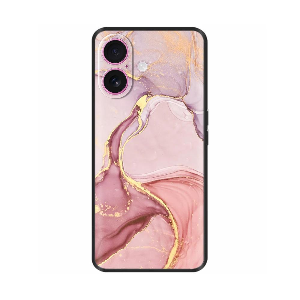 For iPhone 16 Case 16 Pro Silicon TPU Black Frosted Phone Cover For Apple iPhone 16 Pro Max Coque Bumper Shell for iPhone16 Plus