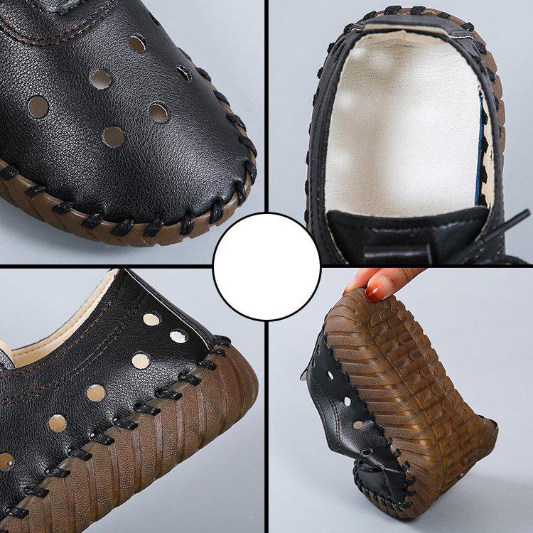 PiaoMT 2022 Women's Hollow Lace-up Sneakers, Flat Stitched Platform Shoes 35-43