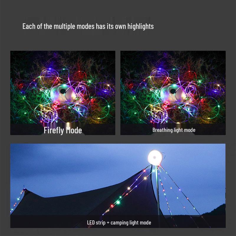 Rechargeable LED Camping Light Strip with Ultra-Long Battery for Outdoor Tents and Awnings