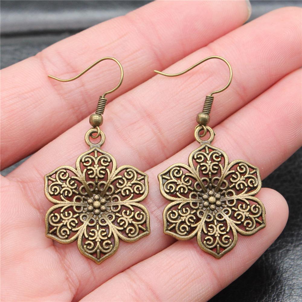 54 Styles Vintage Fashion Women Jewelry Flower Dangle Earring Drop Jewelry Accessories For Women Sunflower Rose Daisy Earrings
