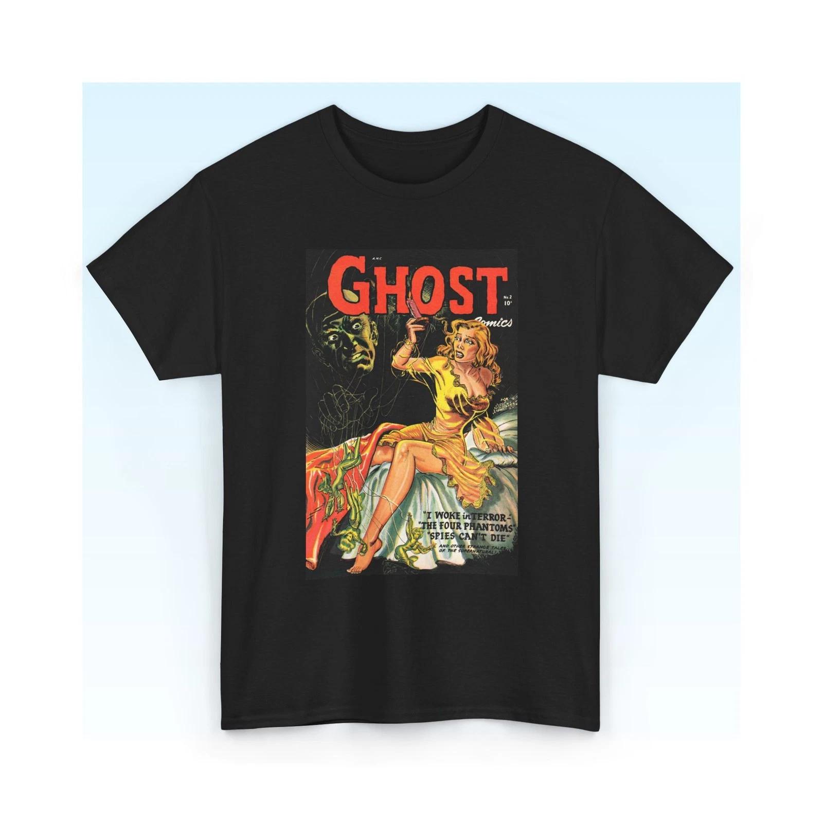 Retro Horror Comic Book T-Shirt, Ghost Comic Book T-Shirt S-5XL 2XL