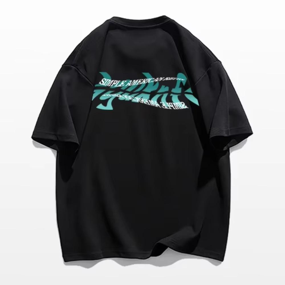 Hot Sale High Quality Men Hip Hop T Shirt Oversized Loose Short Sleeve Neutral Creativity Fashion Casual Printing Tops Tees New