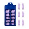 100 szt./zestaw Pełnoklejące Szpiczaste Sztuczne Paznokcie Jednolity Kolor Naklejki Manicure Akcesoria
