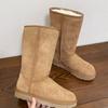 2027 New Design Women Real Sheepskin Leather Snow Boots Natural Wool Fur Lined Winter Warm Shoes Xmas Classic Casual Flat Boots