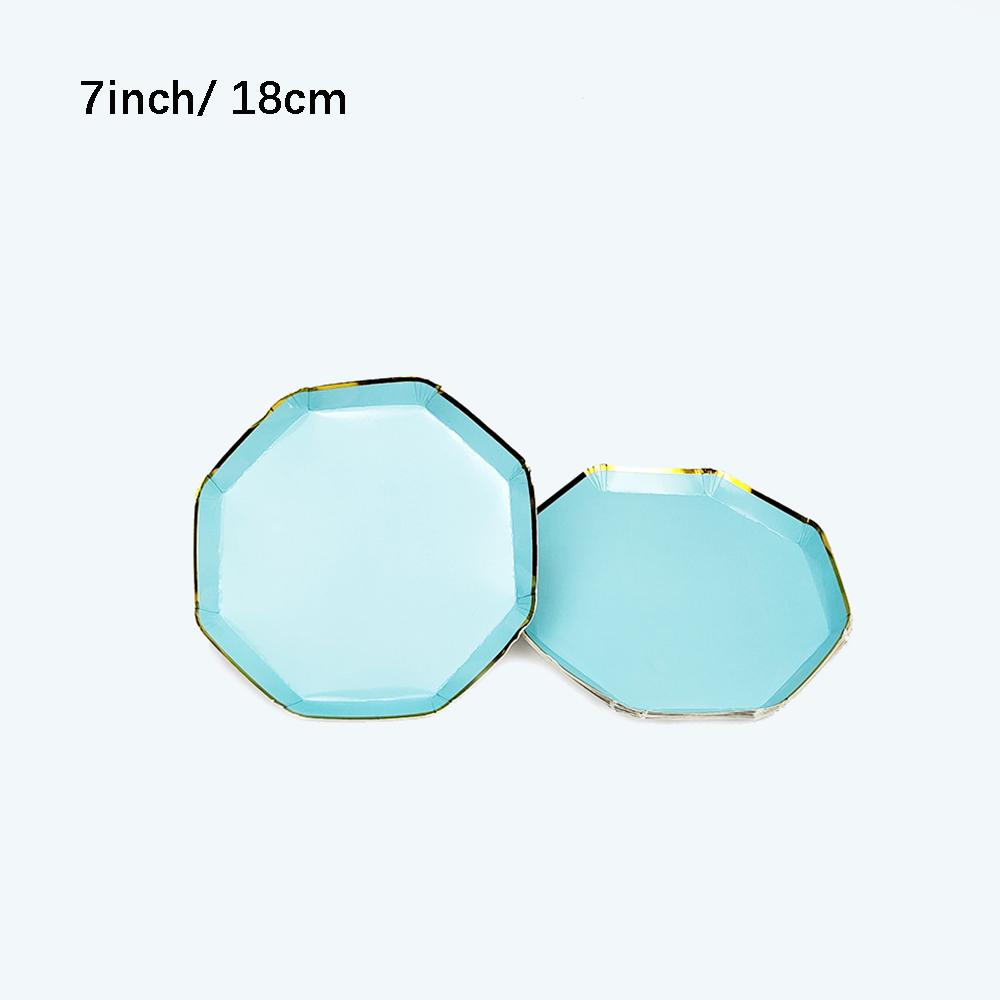 Blue Gold Disposable Tableware Set Paper Plate Cup for Birthday Wedding Decor Supplies Baby Shower Gender Reveal Party Tableware