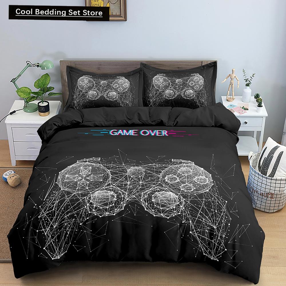 Game Bedding Set Soft Duvet Cover Set Comforter Bedding Quilt Cover with Pillowcase Kid Bedding Set 2/3pcs Polyester Quilt Cover