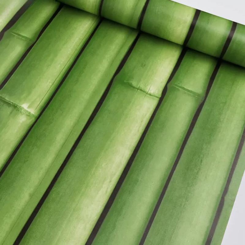 10 Meter Self-Adhesive PVC Bamboo Wallpaper 45cm Wide Art Wall Paper Home Renovation Background Decor Wall Stickers
