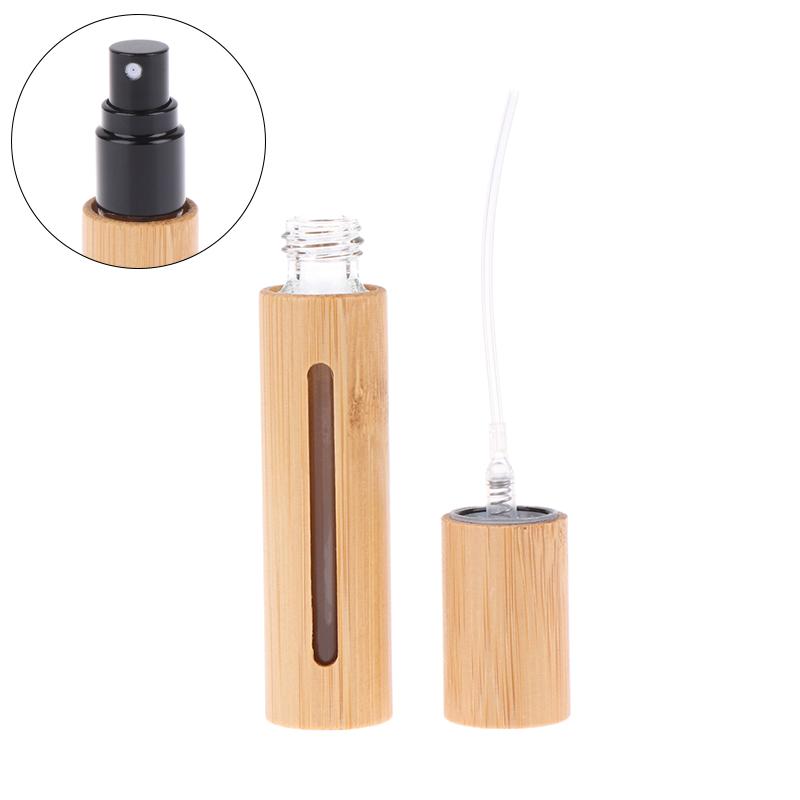 10Ml Empty Bamboo Spray Bottles Refillable Mini Fragrance Containers Travel Fine Mist Sprayer For Cosmetic Essential Oils
