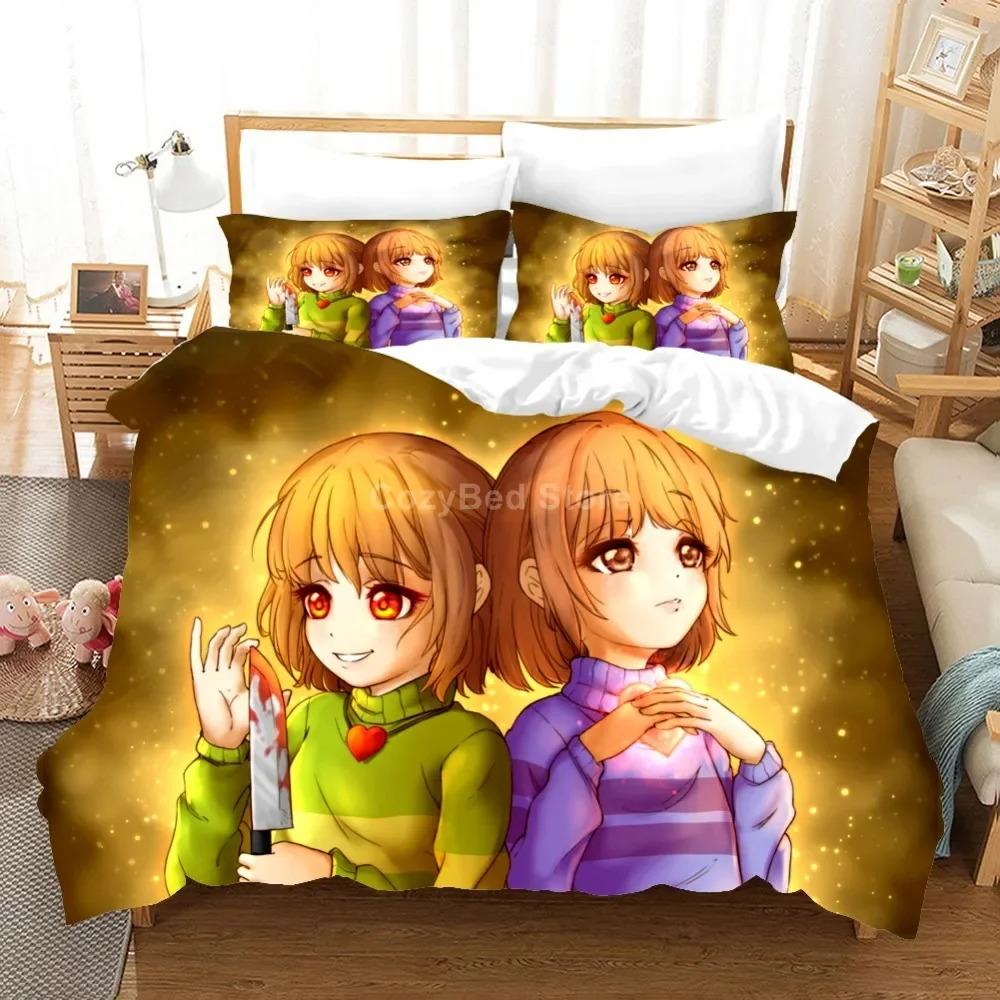 

3D Cartoons Undertale Sans Bedding Set Duvet Cover Sets Comforter Bed Linen Twin Queen King Single Size Fashion Luxury Kids Gift EU Single 135x200cm