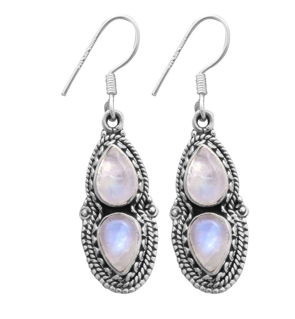 

Rainbow Moonstone Gemstone Earrings Solid 925 Sterling Silver Handmade Earrings Jewelry Gift For Women And Girls E-3236
