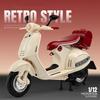 1:12 Vspa 946 Retro Style Motorcycle Alloy Model Toys Diecast Car Front Wheel Steering Shock Absorption Vehice For Boys Gift