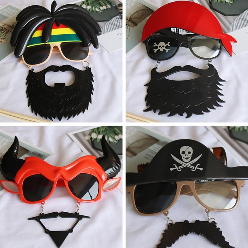 Halloween Glasses Funny Beard Glasses Skull Pirate Navy Cosplay Costume Festival Party Decoration Accessories Unisex