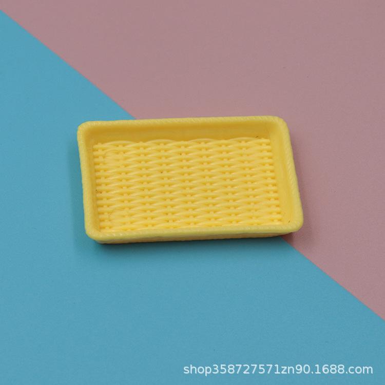 Doll House Simulation Mini Rattan Plate Pastry Plate Dessert Plate Accessories Mini Food Play Tableware Play House Small Toys