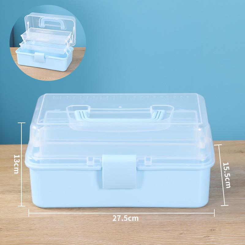 Składane Trójwarstwowe Przenośne Pudełko do Przechowywania, Duże Pojemnościowe Metalowe Pudełko na Narzędzia, Pudełko na Akcesoria do Zdobienia Paznokci, Pudełko do Przechowywania Artykułów Plastycznych i Akcesoriów