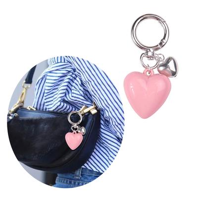 Colgante de Corazón Colorido Accesorio de Llave Llavero de Corazón Compacto Delicado Llavero Elegante Cadena de Llaves Decoración Delicada para Bolso