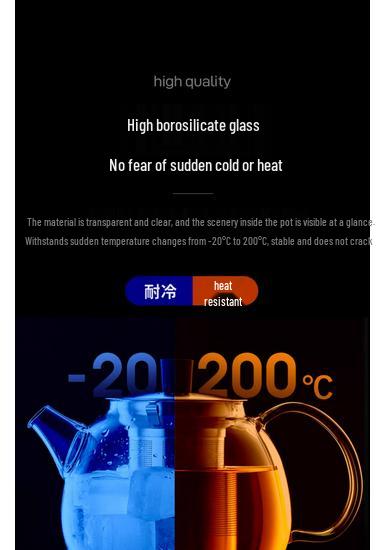 Heat-Resistant Large Capacity Glass Teapot for Home Tea Brewing and Water Boiling