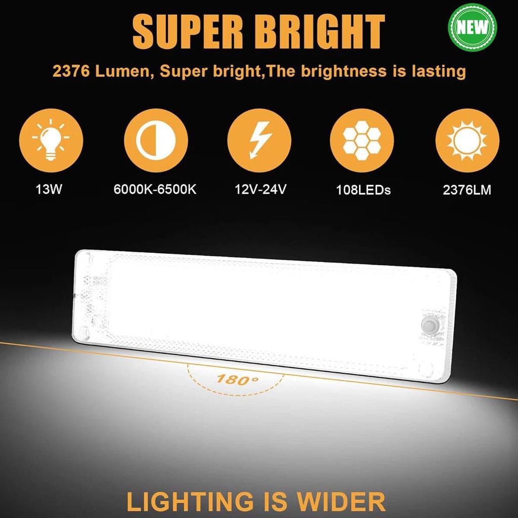 4 Stück 12V LED Auto Innenraum LED Licht Deckenleuchten Streifenlicht Mit Schalter Für Van LKW LKW Wohnmobil Wohnwagen Camping Boot