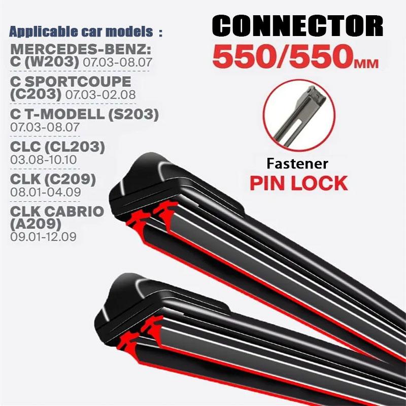 Pin Lock Wiper Blades (22 +22 ) for Mercedes-Benz C-Class (W203), CLK (C209), CLC (CL203) & C Sportcoupe чёрный