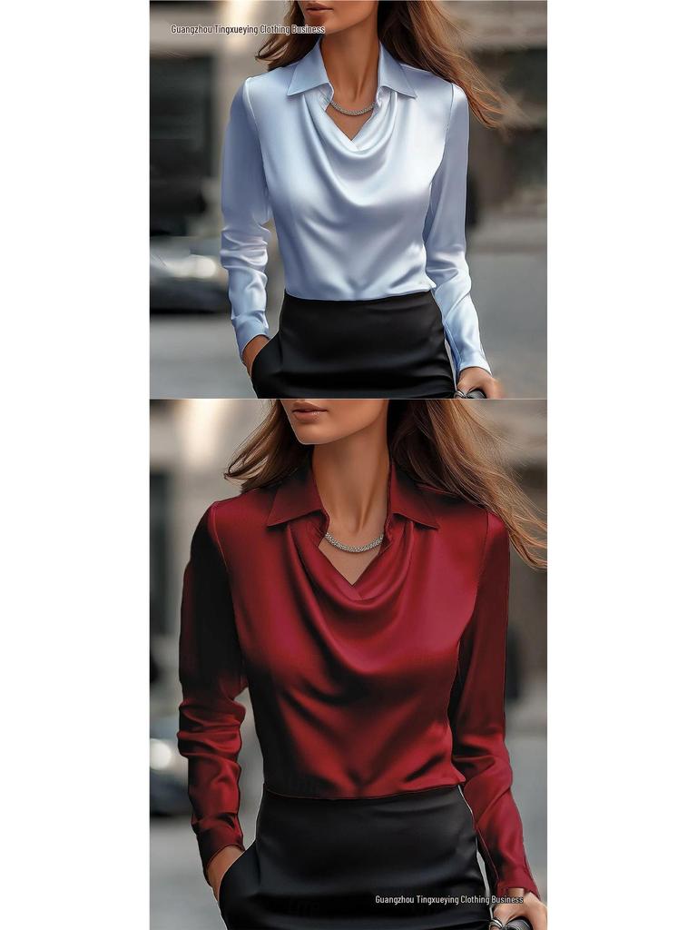 Elegant 2026 Women's Printed Swing Collar Shirt Top