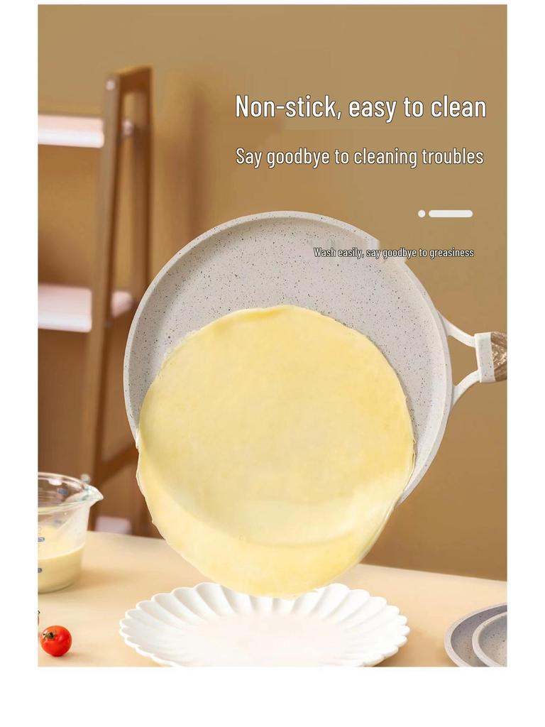 Induction-Compatible Non-Stick Crepe and Frying Pan with Maifan Stone Surface