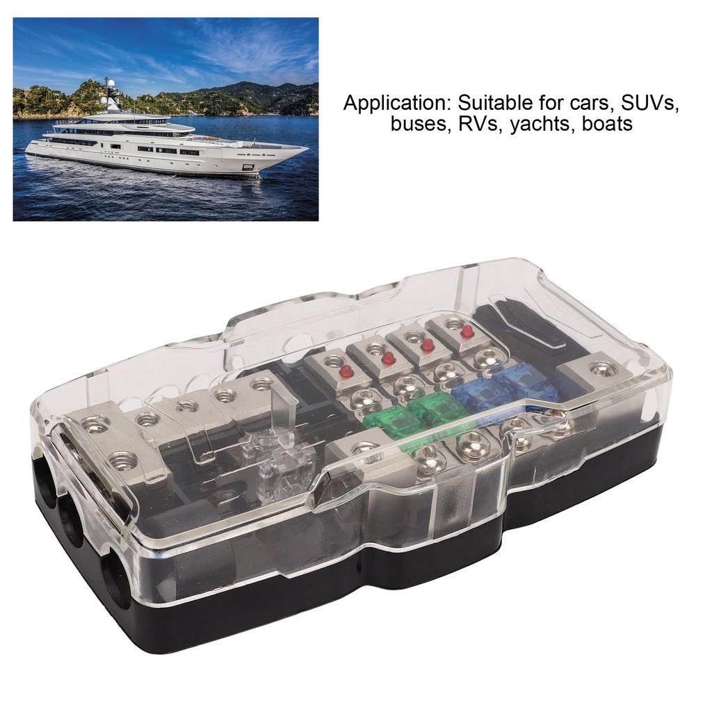 Car     Holder ANL Stereo   Holder 2 Inlet 4 Outlet with LED Display for Cars SUVs Buses RVs Yachts Boats