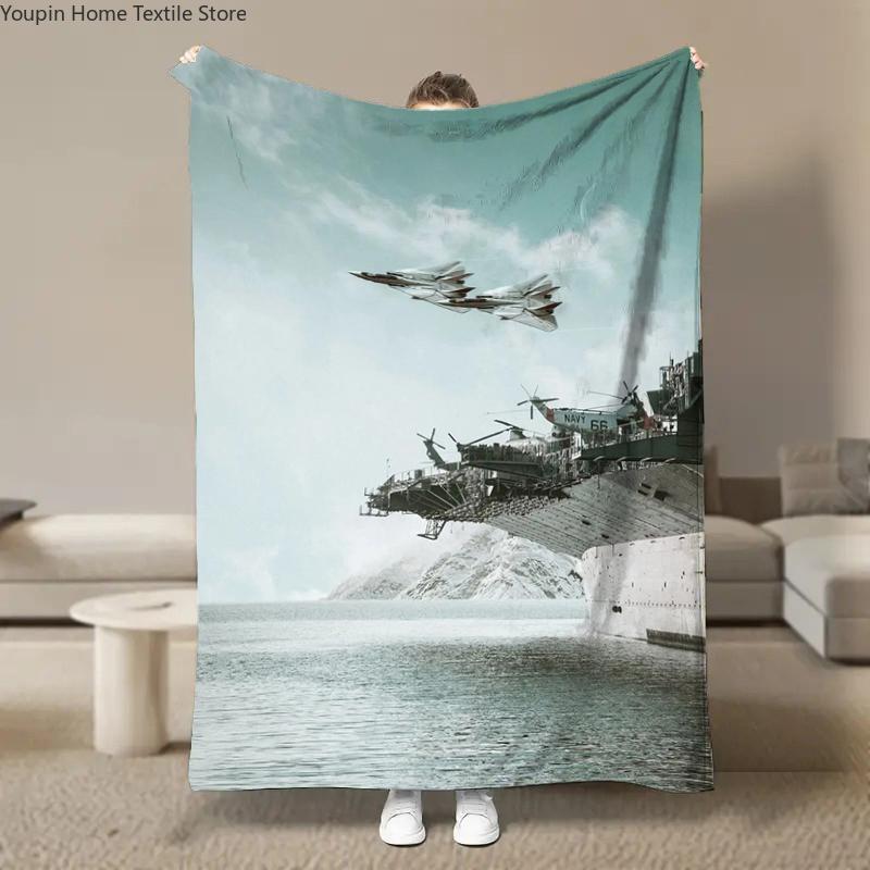 Warm Soft Vintage Planes Print Blanket Fluffy Children and Adults Sofa Plush Bedspread Picnic Throw Blanket for Sofa Bed Gifts