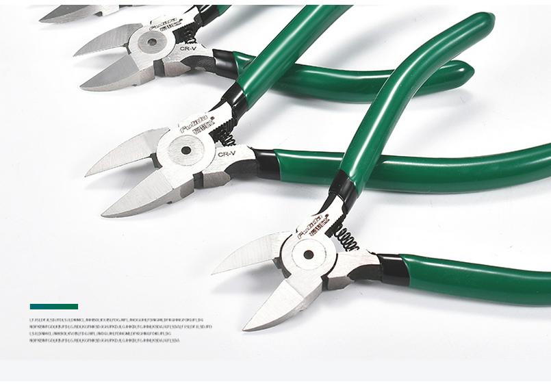 6-Inch Industrial Diagonal Cutting Pliers for Electronics and Models - Offset Jaw Design