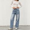 European and American fashion small thinking design sense basic versatile loose straight women's jeans