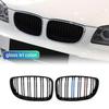 Car Glossy Black Grill Front Kidney Grille Dual Slats Double Line Grills for BMW E81 E87 E82 E88 128I 130I 135I Selected 07-11