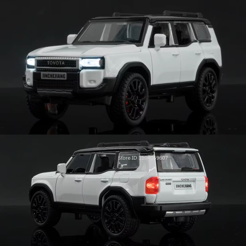 1:32 Prado SUV Automodel Speelgoed Legering Die-casting Terug 6 Deuren Kunnen Worden Geopend Geluid en Licht Off-road Voertuig Kinderen Jongen Cadeau Collectie