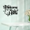 Wrought Iron Metal Wall Art Decor, Farmhouse Hanging Sign for Living Room Office, Welcoming Home Letter Design